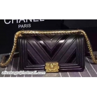Big Discount Boy Chanel Flap Bag Chevron Calfskin CHA8815 Black