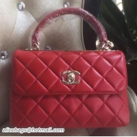 Duplicate Chanel Classic Top Flap Bag Original Sheepskin Leather A92236 Red