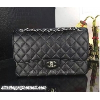 Best Grade Chanel Classic Flap Bag Original Cannage Patterns A1119 Black Silver