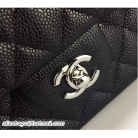 Fashion Chanel 2.55 Series Flap Bag Original Lambskin Leather Black Silver 1112