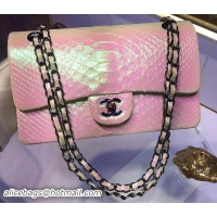 Refined Chanel 2.55 Series Flap Bags Original Snake Leather A1112 Pink