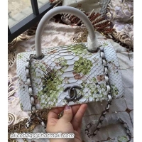 Top Design Chanel Classic Top Flap Bag Original Snake Leather A95169 Green