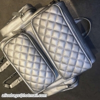Unique Style Chanel Backpack Calfskin Leather A58091 Silver