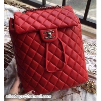 Lowest Price Chanel Sheepskin Leather Backpack A91121 Red