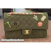 Good Looking Chanel 2.55 Series Flap Bag Original Fabric Leather 1112E Green