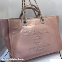 Buy Luxury Chanel Waxy Leather Deauville Tote Medium Bag 7032409 Pink