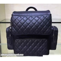 Charming Chanel Grained Calfskin Backpack Bag 7032503 Black