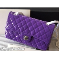 Discount Fashion Chanel Classic Flap Bag A1112 in Patent Leather Purple