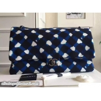 Lower Price Chanel Printed XXL Large Classic Flap Bag A91169 Blue/Black/Red