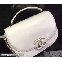 Discount Chanel Coco Curve Flap Medium Messenger Bag A93461 White