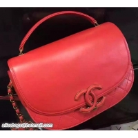 Well Crafted Chanel Coco Curve Flap Medium Messenger Bag A93461 Red