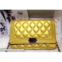 Classic Specials Chanel Boy Patent Calfskin Wallet On Chain WOC Bag 7040501 Yellow