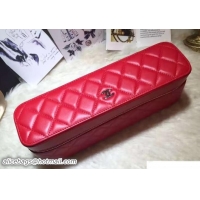 Popular Style Chanel Lambskin Cosmetic Pouch Long Bag 7040521 Red