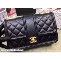 Luxurious Chanel Quilted/Light Gold Metal Calfskin Small Flap Bag A91365 Black