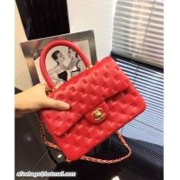 Buy Luxury Chanel Embroidery Threads Top Handle Small Flap Bag 7041101 Red