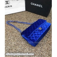 Good Product Chanel 2.55 Series Flap Bags Original Blue Velvet Leather A1112 Gold