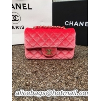 Popular Style Chanel mini Classic Flap Bag Original Orange Velvet Leather A1116 Gold