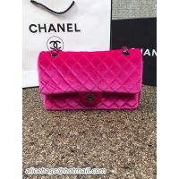 Top Grade Chanel 2.55 Series Flap Bags Original Rose Velvet Leather A1112 Silver