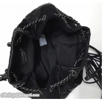Buy New Cheap Chanel Goatskin/Suede Drawstring A98747 Small Bag Black Cruise