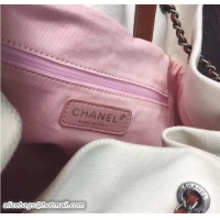Low Cost Chanel Canvas and Sequins Cubano Trip Backpack Bag A93671 White/Gold