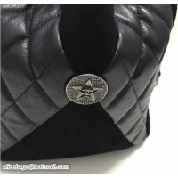 Fashion Chanel Goatskin/Suede Drawstring A94844 Large Bag Black Cruise