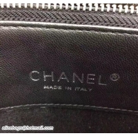 Perfect Chanel Chevron Double Zipped Small Clutch Chain Bag A82527 Black/Silver