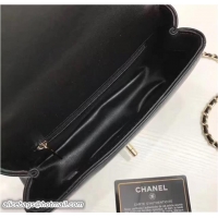 Comfortable Chanel Carry Chic Small Top Handle Flap Bag A93751 Black