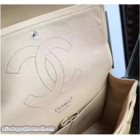 Top Grade Chanel Classic Flap Jumbo Bag A1113 in Patent Leather Beige