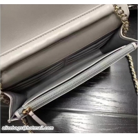 Luxury Chanel Chevron Wallet On Chain WOC Bag Gary/Gold CH61805