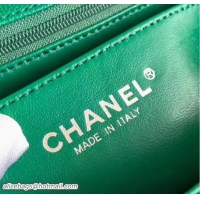 Perfect Chanel Chevron caviar Classic mini flap Bag A1116 Green With Sliver Hardware