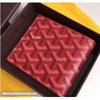 New Luxury Goyard Short 6 Card Slots Billfold Wallet 020085 Red