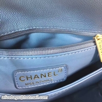 Good Product Chanel Tote Bag Skyblue Original Calfskin Leather 92990 Glod