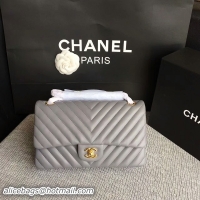 New Fashion Chanel Flap Shoulder Bags Grey Original Sheepskin CF1112 Glod