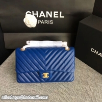 Promotional Chanel Flap Shoulder Bags Blue Original Sheepskin CF1112 Glod
