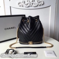 Luxurious Chanel Hobo Bag Original Sheepskin Leather A94889 Black