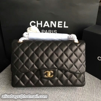 Hot Style Chanel Flap Shoulder Bags Black Original Lambskin Leather CF1113 Glod