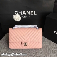 Unique Discount Chanel Flap Shoulder Bags Pink Original Calfskin Leather CF1112 Silver