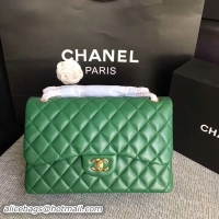 Feminine Chanel Flap Shoulder Bags Green Original Lambskin Leather CF1113 Glod
