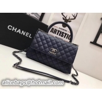 1:1 aaaaa Chanel Classic Top Handle Bag Royal Original Leather A92991 Silver