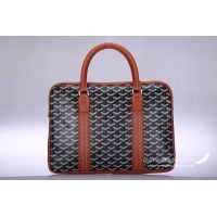 Spot Goyard Mens Briefacase Bags Porte-Documents Voyage Black With Earth Yellow