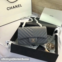 Best Grade Chanel Classic Flap Bags Grey Original Sheepskin Leather 1116 Silver