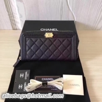 Crafted Boy Chanel Zip Around Wallet Cannage Pattern CHA5265 Black