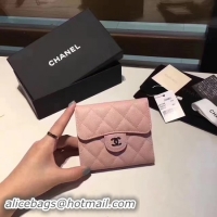 Best Grade Chanel Tri-Fold Wallet Cannage Pattern Leather CHA5262 Pink