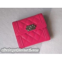 Duplicate Chanel Matelasse Bi-Fold Wallet Rose Cannage Patterns A48980 Silver