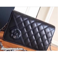Affordable Price Chanel Bow and Camellia Wallet On Chain WOC Bag 10301 Black