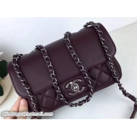Crafted Chanel All About Flap Small Bag A98693 Burgundy