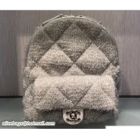 Good Product Chanel Knit Pluto Glitter Mini Backpack Bag Silver A91986