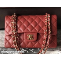 Trendy Design Chanel Caviar Leather Classic Flap New Small Bag A01113 Red/Gold 2018