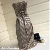 Shop Duplicate Chanel Coco Pleats Crumpled Calfskin Medium Backpack Bag A57142 Bronze 2018