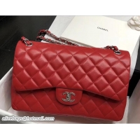 Classic Hot Chanel Classic Flap Bag A1113 In Original Lambskin Leather Red